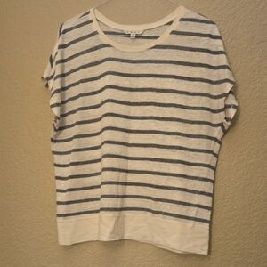 CAbi Classic Navy and White Striped Top